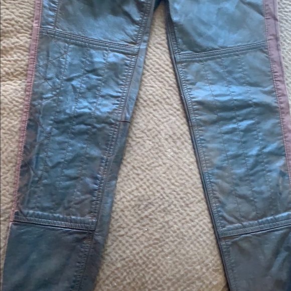 Free People leather pants zip moto vegan faux edgy - Picture 5 of 8